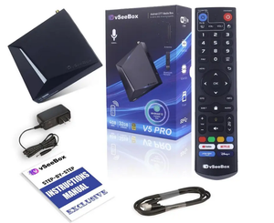 กล่องมีเดีย vSeeBox V5 Pro รุ่นใหม่ล่าสุดปี 2025 ระบบ Android 12 พร้อมรีโมทควบคุมด้วยเสียง รองรับความละเอียด 8K - Product Image 1
