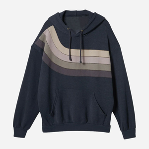 Sudadera con capucha deportiva informal personalizada OEM para mujer con rayas coloridas bolsillo frontal manga larga ajuste relajado - Product Image 6