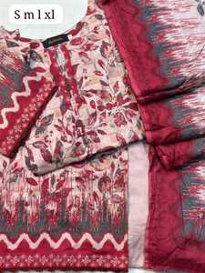 3 pièces Premium imprimé cousu Lawn kameez salwar - Product Image 2