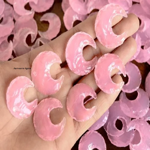 Cristal pointe de flèche lune Rose Quartz croissant de lune meilleure qualité sculpté à la main pierres précieuses cristal Rose quartz croissant de lune - Product Image 1