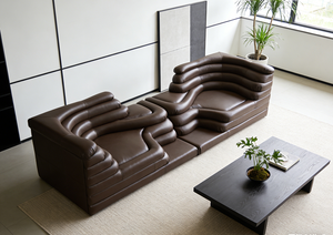 Ensemble de canapés RUNXI de style nordique élégant pour salon DS 1025, meubles de salon, canapé sectionnel en cuir à assise profonde - Product Image 5