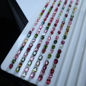 Vente en gros de 6x4mm de tourmaline naturelle de taille ovale pierre précieuse en vrac multicolore pierre semi-précieuse couleur polie jouer PANJSHIR GEMS pour - Product Image 5