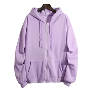 Sweats à capuche premium en gros, entièrement zippés, fabriqués en coton peigné doux, avec poignets et ceinture côtelés, parfaits pour l'impression - Product Image 4