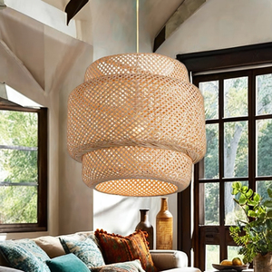 Lámpara Colgante Moderna de Bambú Natural Ligera Hecha a Mano, Silueta Atemporal, Decoración para el Hogar de Inspiración Ecológica - Product Image 4