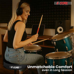 5 Core <b>Drum</b> Throne 3 Thick Padded Memory Foam Comfortable Drummer Stool 330Lb Capacity Adjustable - Product Image 3