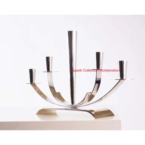 Candelabro moderno de hierro plateado, candelabro de Metal de alta calidad para el hogar, Hotel, decoración navideña, candelabro, precio más bajo - Product Image 1
