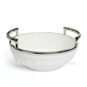 Belle forme de feuille maison bol décoratif argent aluminium métal conception gratuite pour servir des collations aux fruits - Product Image 5