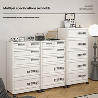 Gabinete con Cajones Deslizantes Multicapa, Organizador de Almacenamiento Apilable, Gabinete Móvil con Ruedas, Unidad de Almacenamiento con Cajones de Plástico