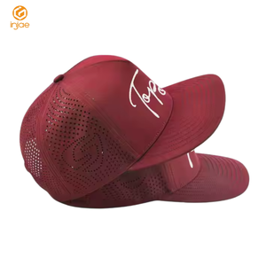 หมวกแก็ป5แผงด้านบนหมวกตัดเลเซอร์กันน้ำดีไซน์แบนราบหมวกกอล์ฟสีแดงกดความร้อนส่วนบุคคลออกแบบได้ตามต้องการ - Product Image 4