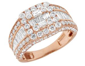 Anillo de compromiso de diamante Moissanite Baguette redondo de plata de ley S925 personalizado de alta calidad para hombres - Product Image 1