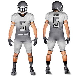 Ensembles d'uniformes de football américain personnalisés unisexes en gros, manches courtes, protection UV, évacuation de l'humidité, respirants, grandes tailles, nouveauté - Product Image 1