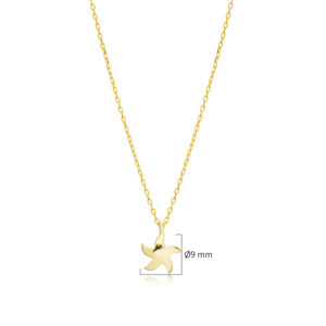 Collier à breloques en argent étoile de mer minimaliste uni en gros bijoux en argent sterling 925 faits à la main turcs pour femmes - Product Image 2