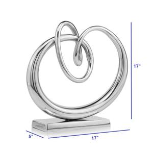Sculpture de table en argent brillant avec un design artistique époustouflant pour une décoration élégante et moderne pour la maison et le bureau - Product Image 3