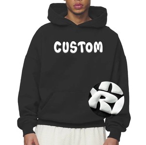 Heavy Weight Custom Design <b>Hoodies</b> No <b>String</b> Oversized Cropped <b>Hoodies</b> Custom Puff Print Boxy Drop Shoulder <b>Hoodies</b> - Product Image 1