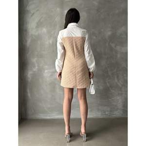 Robe mi-longue en gros avec manches en popeline et détails sur la poitrine pour des tenues élégantes - Product Image 2