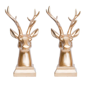 รูปปั้นหัวกวางทำจากอลูมิเนียมหล่อแบบคลาสสิกประดับโลหะสีโรสโกลด์สวยงามมีเอกลักษณ์สำหรับตกแต่ง - Product Image 4
