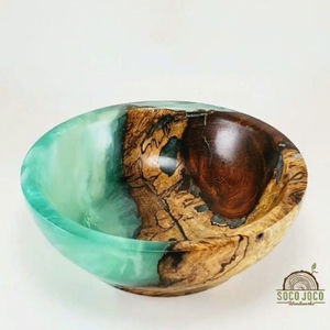 ชามไม้ทรงกลมทำด้วยมือทำจากเรซิน & สำหรับช็อคโกแลตขนมหวานมีสไตล์ทนทานวางบนโต๊ะ - Product Image 5