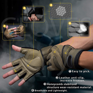 Superbes gants de fitness en cuir rembourré en silicone antidérapant avec de longs poignets Gants d'haltérophilie respirants City for Gym - Product Image 2
