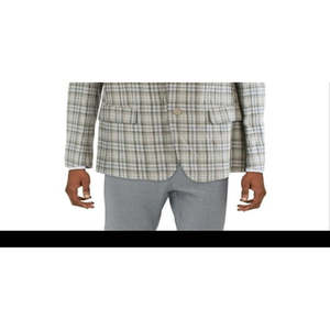 Blazer da uomo Tallia Verdello in lino scozzese a due bottoni, marrone, taglia 44 - Vestibilità slim, fantasia stampata, tessuto in maglia di lana, taglie forti - Product Image 3