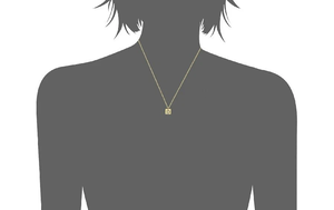 Collar con Colgante Inicial Personalizado para Mujer, Cuadrado, Oro Blanco, Corte de Azulejo, 10K, Amarillo, Alta Calidad, Hecho a Mano, Estilo Clásico, Texturizado - Product Image 2