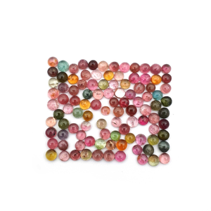 Mélange de Tourmaline multi-taille, Cabochon de pierres précieuses rondes en vrac 3,4,5,6,7,8,9,10,11,12,13,14mm Tourmaline naturelle pour la fabrication de bijoux - Product Image 3