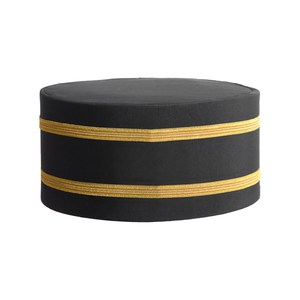 Casquette de Chevalier Templier avec deux tresses dorées, chapeau d'officier cérémoniel maçonnique brodé, vente en gros par Amazop Industries - Product Image 2