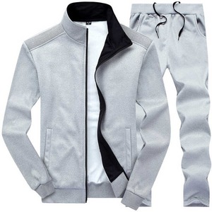 Vente en gros Nouveautés Grande taille Ensembles de jogging pour hommes Motif solide 100% coton pantalon élastique Vente de survêtements d'hiver - Product Image 2