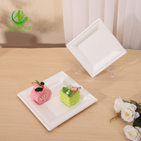 SUMKOKA Assiettes jetables 100% écologiques en bagasse de canne à sucre, compostables et biodégradables