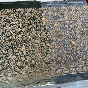 Velvet Embroidery Fabric Manufacturer and Exporter High Quality Custom Embroidered Velvet Textile Bulk Fabric Wholesale Supplier - Product Image 1