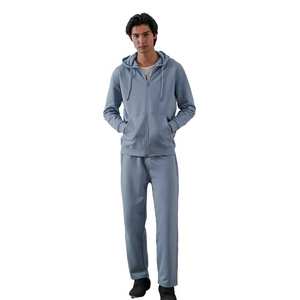 Survêtement deux pièces zippé en molleton pour homme, qualité supérieure, prix bas, personnalisable, style urbain, vente en gros - Product Image 1