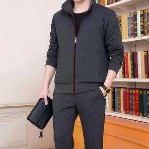 Trajes de gimnasio formales para hombre, sudaderas térmicas con cremallera de invierno, pantalones, traje tejido de lana, 100% algodón, Camuflaje deportivo - Product Image 4