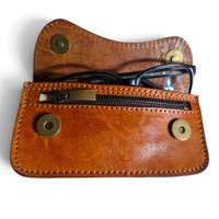 Étui à lunettes vintage rectangulaire en cuir véritable, étui à rabat avec fermeture éclair, étanche, doux, logo personnalisé, léger, pour le rangement des lunettes