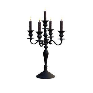Candelabro minimalista de Pilar negro con 5 brazos, candelabros decorativos de alta calidad, candelabro elegante hecho a mano, suministro para eventos - Product Image 3