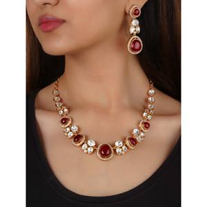 ชุดสร้อยคอทองชุบสไตล์วินเทจแบบคริสเตียน ประดับมุกเทียม รุ่น PK-S221 สำหรับสุภาพสตรี เครื่องประดับสแตนเลสอย่างดี ของขวัญสำหรับเจ้าสาว - Product Image 3