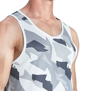 เสื้อกล้ามออกกำลังกายผ้าระบายอากาศสำหรับผู้ชายเสื้อกล้ามออกกำลังกายแบบเรียบสำหรับยิม - Product Image 5