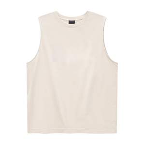 เสื้อกล้ามข้าวโอ๊ตแขนกุดสำหรับผู้ชาย, เสื้อกล้ามผ้าฝ้ายพิมพ์โลโก้เหมาะสำหรับใส่ไปยิมสวมใส่สบาย - Product Image 5