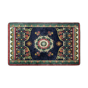 Alfombra de terciopelo de cristal de lujo, calidad hotelera, clásica, personalizada, de felpa, con medallón, para pasillo, fabricada a máquina, con base antideslizante de puntos, para boutique. - Product Image 2