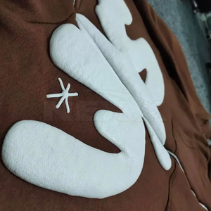 Basics Coton Mélangé Personnalisé Votre Propre Conception Puff Impression Hoodies Plus La Taille Meilleure Vente Puff Impression Hoodies Service OEM - Product Image 4