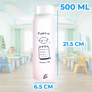 Bouteille isotherme en acier inoxydable givré Kawaii 500 ml – Design mignon et élégant – Vaisselle de voyage de luxe – Capacité 800 ml – 350 ml - Product Image 4