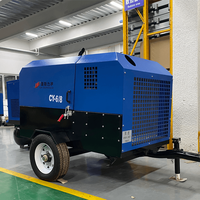 Moteur de compresseur d'air à vis Diesel Portable 60KW 185 CFM 30/60/80 gallons réservoirs énergie extraction moteur 8/10/15/17/18/20 Bar