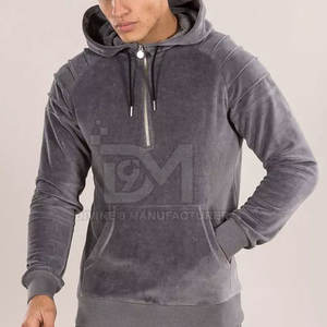 Chándal de terciopelo color sólido a la moda para hombre OEM, ropa informal de invierno con características de talla grande - Product Image 4