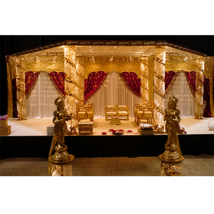 Mandap de Cristal para Bodas con Luces LED, Mandaps Metálicos Reales con Luces LED, Sillas de Estilo Simple para Fines Decorativos - Product Image 1