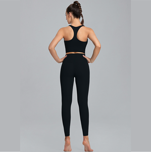 Ensemble de vêtements actifs 2 pièces pour femmes taille haute Legging soutien-gorge de sport survêtements d'entraînement vêtements de sport lavés pour les sports de yoga - Product Image 6