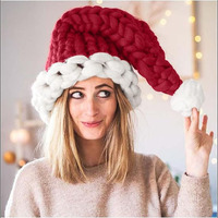 Gorros de Santa Claus con Logotipo Bordado de Diseño Personalizado, 100% Lana, Unisex, para Adultos, Decoración para Fiestas y Festivales