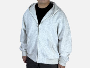 เสื้อฮู้ดผ้าฝ้ายหนาทรงโอเวอร์ไซส์แขนยาวผ้าหนาแบบไม่มีลายพิมพ์โลโก้ออกแบบได้ตามต้องการ - Product Image 3