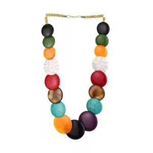 Collier en résine multicolore de haute qualité Bijoux de mode pour femmes de l'Inde Look tendance Collier en résine fait main - Product Image 6