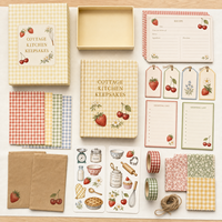 LABON Kit de démarrage pour Junk Journal A5 personnalisé, thème Cuisine de Campagne, avec carnet à couverture rigide pour recettes, scrapbooking et papeterie cadeau
