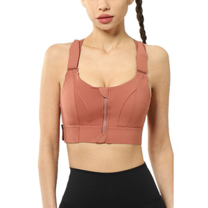เสื้อชั้นในกีฬาผู้หญิงแบบสั่งทำพิเศษจากผู้ผลิตชั้นนำปี 2025 แห้งเร็ว สวมใส่สบาย สำหรับออกกำลังกาย มีโลโก้ด้านหน้า ซิปด้านหน้า ระบายอากาศได้ดี - Product Image 1