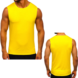 Personnalisable 100% coton respirant tricoté hommes Gym débardeur avec impression personnalisée broderie - Product Image 1