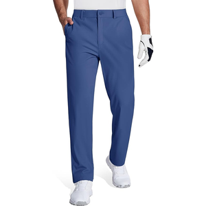 Pantalones holgados con cordón para hombre, pantalones de Golf informales, transpirables, de lona de algodón 100%, de cintura media, de calle alta, pantalones de colores teñidos lisos - Product Image 1